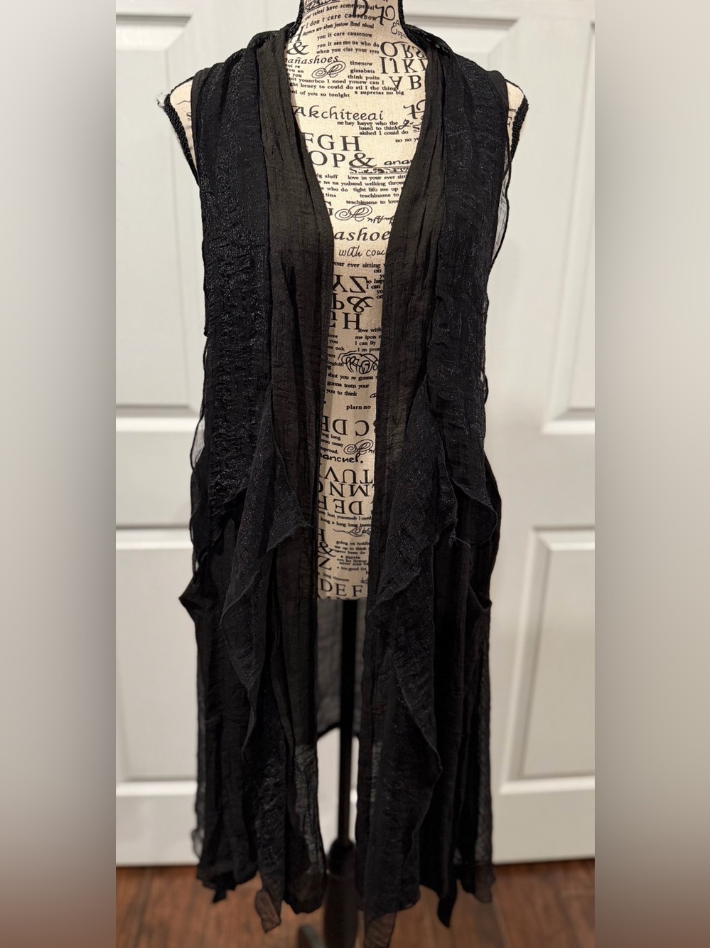 Pretty Angel Crinle Vest or Sheer Swim Cover-Up Vest